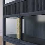 Витрина Primo со стеклянными фасадами и 2 ящиками Черный дуб варинант исполнения - 5 | Loft Concept в Ростове-на-Дону