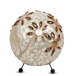 Настольная лампа из перламутра на металлическом каркасе Indonesian Ball варинант исполнения - 2 | Loft Concept в Ростове-на-Дону