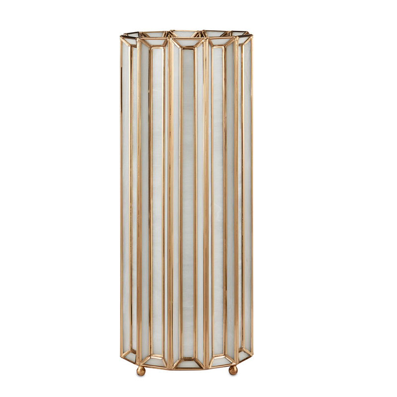 Настольная лампа в форме цилиндра фактурная Soft Glow Lamps Молочный Латунь в Ростове-на-Дону | Loft Concept 