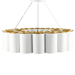 Люстра круглая фактурная в сочетании белого и золотого цвета Wide Stripes of Ribbon варинант исполнения - 3 | Loft Concept в Ростове-на-Дону