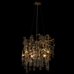 Подвесная люстра в виде ветвей деревьев золотого цвета с прозрачными подвесками-каплями 8 и 14 ламп Droplet Chandelier варинант исполнения - 3 | Loft Concept в Ростове-на-Дону