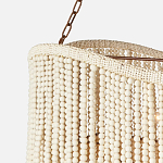 Трехъярусная люстра с подвесками из круглых деревянных бусин белая White Beads Three-tier Chandelier  варинант исполнения - 3 | Loft Concept в Ростове-на-Дону