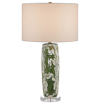 Настольная лампа керамическая с кремовым абажуром Scenic Column варинант исполнения - 4 | Loft Concept в Ростове-на-Дону