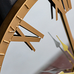 Часы настенные зеркальные с золотым металлическим циферблатом Mirror Tower Clock варинант исполнения - 2 | Loft Concept в Ростове-на-Дону