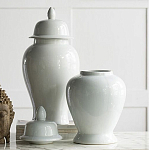 Ваза белая с крышкой однотонная Chinoiserie Ceramics варинант исполнения - 3 | Loft Concept в Ростове-на-Дону