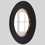 Чёрное настенное зеркало с золотым кантом Porunalia варинант исполнения - 1 | Loft Concept в Ростове-на-Дону