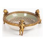 Чаша фарфоровая на бронзовых ножках в виде ангелов Porcelain Angels of Paradise варинант исполнения - 2 | Loft Concept в Ростове-на-Дону