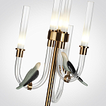 Торшер с 2-мя фигурками птиц на изогнутых прозрачных трубках Ganthea варинант исполнения - 3 | Loft Concept в Ростове-на-Дону