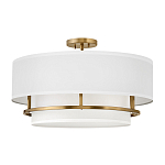 Потолочный светильник с двухслойным белым текстильным абажуром Hinkley варинант исполнения - 1 | Loft Concept в Ростове-на-Дону