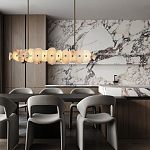 Подвесной светильник с фигурными элементами из белого алебастра Cryptocrystalline Stone варинант исполнения - 9 | Loft Concept в Ростове-на-Дону