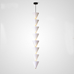 Подвесной светильник светодиодный в виде ряда белых металлических конусов  Herringbone варинант исполнения - 4 | Loft Concept в Ростове-на-Дону