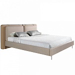 Кровать двуспальная серая с изголовьем из экокожи и ткани Modern Look варинант исполнения - 1 | Loft Concept в Ростове-на-Дону