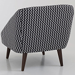 Кресло с черно-белым принтом Pauley Black White Armchair варинант исполнения - 2 | Loft Concept в Ростове-на-Дону