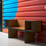 Дизайнерская скамейка Poltronova Canton  Beech and Black Bench варинант исполнения - 6 | Loft Concept в Ростове-на-Дону