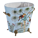 Кашпо из голубого фарфора с бронзовыми элементами Blue Garden варинант исполнения - 3 | Loft Concept в Ростове-на-Дону