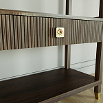 Стеллаж Elsa Dreams Walnut со стеклянными полками и ящиком варинант исполнения - 5 | Loft Concept в Ростове-на-Дону