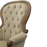 Кресло с мягкой обивкой из светло-коричневого велюра на 4-х деревянных ножках Evelyn Classical Armchair варинант исполнения - 5 | Loft Concept в Ростове-на-Дону