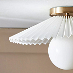 Потолочный светильник с белым плиссированным абажуром Headquarters варинант исполнения - 3 | Loft Concept в Ростове-на-Дону