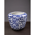 Кашпо с орнаментом в сочетании белого и синего цвета Artistic Flowerpot варинант исполнения - 3 | Loft Concept в Ростове-на-Дону