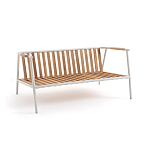 Садовый 2-х местный диван с подлокотниками из тика White варинант исполнения - 5 | Loft Concept в Ростове-на-Дону