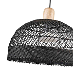 Подвесной светильник с округлым абажуром из черного ротанга Wicker Furniture варинант исполнения - 3 | Loft Concept в Ростове-на-Дону