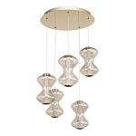 Люстра светодиодная с стеклянными волнообразными плафонами Amphora of Light варинант исполнения - 3 | Loft Concept в Ростове-на-Дону