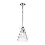 Подвесной светильник с прозрачным рельефным стеклянным плафоном в форме конуса Feiss варинант исполнения - 2 | Loft Concept в Ростове-на-Дону