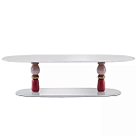 Дизайнерский журнальный стол на 2-х фигурных ножках с подстольем Lycad варинант исполнения - 1 | Loft Concept в Ростове-на-Дону