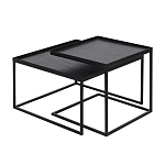 Комплект столиков с квадратными столешницами черные Black Table Combination варинант исполнения - 1 | Loft Concept в Ростове-на-Дону