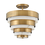 Потолочный светильник многоярусный с чередованием латунных и белых колец Hinkley  варинант исполнения - 1 | Loft Concept в Ростове-на-Дону
