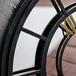 Зеркало настенное в чёрной металлической раме в виде часов Mirror Tower Clock варинант исполнения - 2 | Loft Concept в Ростове-на-Дону