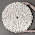 Панно на стену из шерсти мериноса Белый Круг  варинант исполнения - 4 | Loft Concept в Ростове-на-Дону