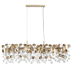 Люстра линейная с подвесками в форме монеток и золотистыми круглыми элементами из металла в виде лепестков FAIRYTREE Light варинант исполнения - 2 | Loft Concept в Ростове-на-Дону