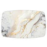 Обеденный стол с прямоугольной столешницей из стекла на черных металлических ножках White Marble варинант исполнения - 2 | Loft Concept в Ростове-на-Дону