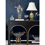 Ваза из прозрачного стекла с бронзовыми ножками и фигурками попугаев Eden Garden porcelain and bronze варинант исполнения - 5 | Loft Concept в Ростове-на-Дону