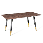 Стол обеденный с коричневой прямоугольной столешницей из керамики на четырех металлических ножках Brown Ceramics варинант исполнения - 1 | Loft Concept в Ростове-на-Дону