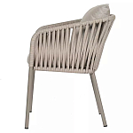 Стул серо-бежевый с декоративным плетением на спинке и подлокотниках Chair Weave варинант исполнения - 6 | Loft Concept в Ростове-на-Дону