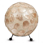 Настольная лампа из перламутра на металлическом каркасе Indonesian Circle варинант исполнения - 2 | Loft Concept в Ростове-на-Дону