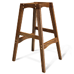 Барный стул со спинкой на 4-х деревянных ножках Коричневый Велюр Vendramin Chair  варинант исполнения - 5 | Loft Concept в Ростове-на-Дону