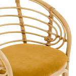 Кресло из ротанга с сиденьем из велюра Vini Rattan Armchair варинант исполнения - 5 | Loft Concept в Ростове-на-Дону