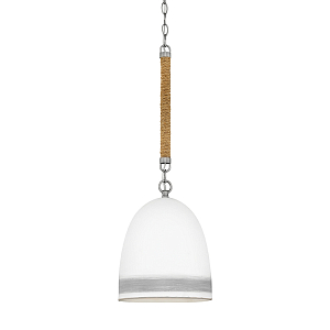 Подвесной светильник белый колоколообразный с декоративной обмоткой из веревки Hinkley
