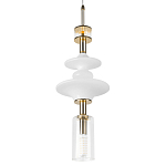 Подвесной светильник со стеклянными элементами и бронзовыми вставками Высота 62 см Gabriel Scott Luna варинант исполнения - 7 | Loft Concept в Ростове-на-Дону