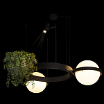 Подвесной светильник с 2-мя шарообразными плафонами и цилиндрическим спотом Light of Еyes варинант исполнения - 7 | Loft Concept в Ростове-на-Дону