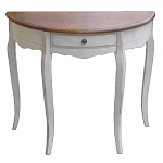 Деревянная консоль полукруглая с ящиком в стиле прованс Interiors Romance варинант исполнения - 1 | Loft Concept в Ростове-на-Дону