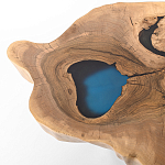 Кофейный стол со столешницей из орехового дерева и эпоксидной смолы Clem Coffee Table варинант исполнения - 1 | Loft Concept в Ростове-на-Дону