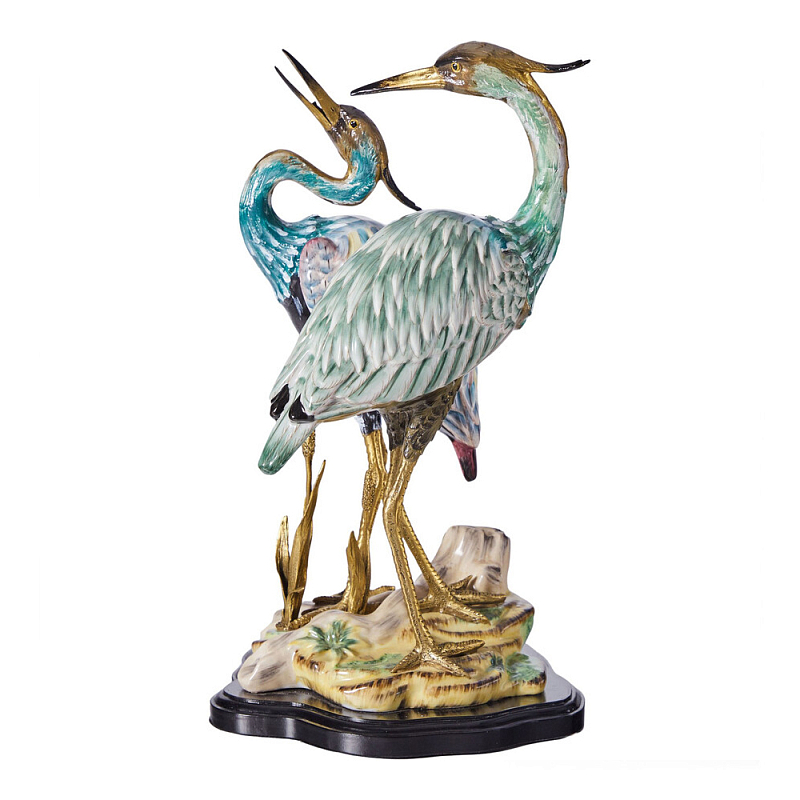 Статуэтка в виде двух птиц из фарфора с бронзовыми элементами Bird of the Garden of Eden Мульти Бронза в Ростове-на-Дону | Loft Concept 