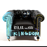 Кресло "Баския и Уорхол" Basquiat Warhol graffiti chair натуральная кожа варинант исполнения - 2 | Loft Concept в Ростове-на-Дону