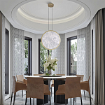 Светодиодный подвесной светильник круглой формы с металлической рамой золотого цвета Marble Glow 47 варинант исполнения - 6 | Loft Concept в Ростове-на-Дону