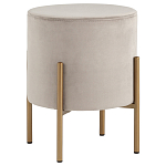 Бежевый пуф на золотистых ножках SANJAY варинант исполнения - 1 | Loft Concept в Ростове-на-Дону