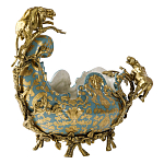 Чаша голубого цвета с оранментом и и бронзовыми фигурами леопардов Eden Garden варинант исполнения - 2 | Loft Concept в Ростове-на-Дону